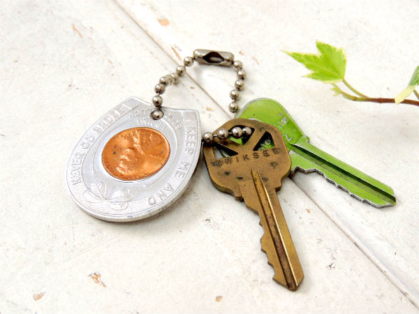 【GOOD LUCK・グッドラック】1954年コイン・ヴィンテージ・キーホルダー・鍵2本付き・USA