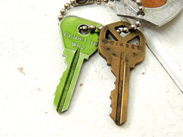 【GOOD LUCK・グッドラック】1954年コイン・ヴィンテージ・キーホルダー・鍵2本付き・USA