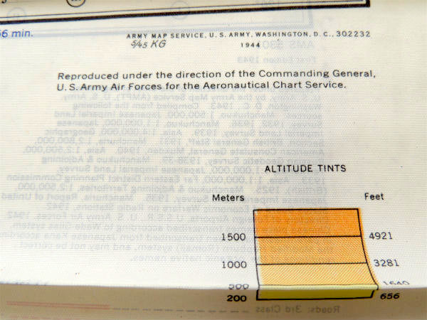アメリカ軍・1944y・USアーミー・エアフォース・ビンテージ・マップ・地図・ミリタリー