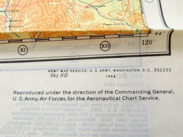 アメリカ軍・1944y・USアーミー・エアフォース・ビンテージ・マップ・地図・ミリタリー