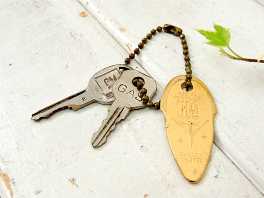 1956s・GM アメ車 US ヴィンテージ シボレー・キャデラック・キーホルダー・鍵 2本付き