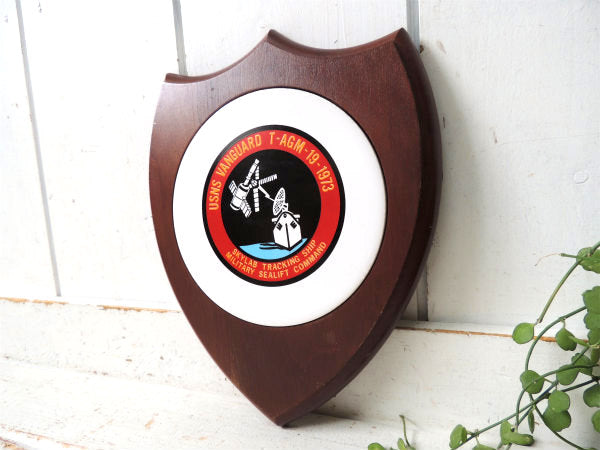 ミリタリー・追跡船 Usns Vanguard T-agm-1973・ビンテージ・US・壁飾り