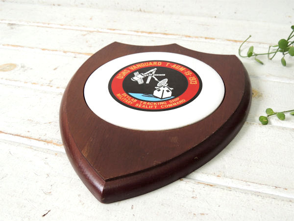 ミリタリー・追跡船 Usns Vanguard T-agm-1973・ビンテージ・US・壁飾り