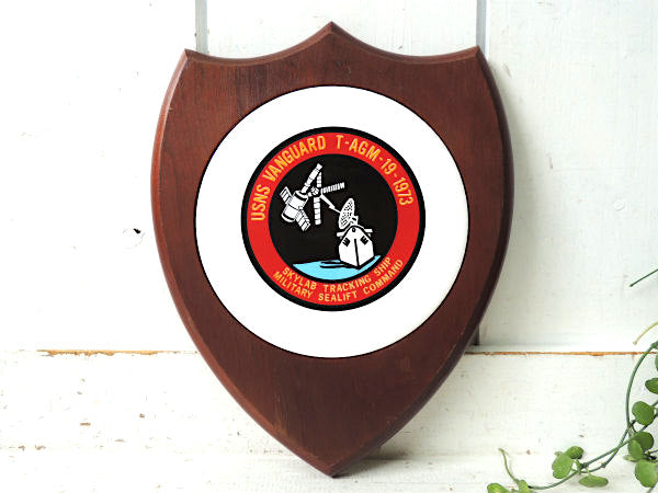 ミリタリー・追跡船 Usns Vanguard T-agm-1973・ビンテージ・US・壁飾り