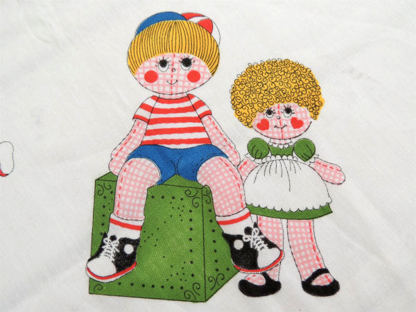 【ぬいぐるみの男の子&女の子】デッドストック・ヴィンテージ・ファブリック/生地 USA