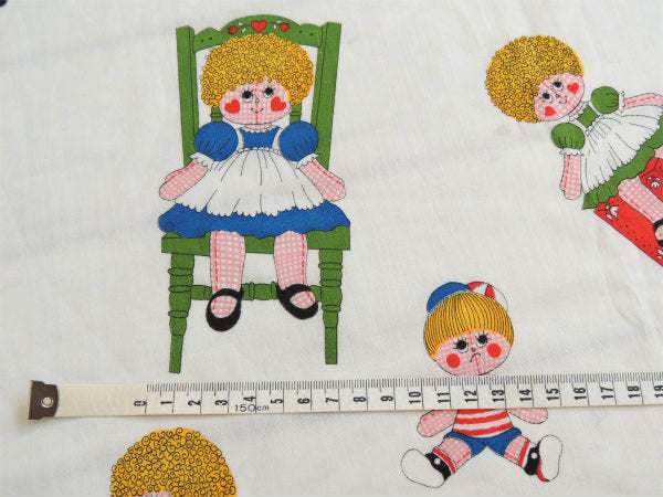 【ぬいぐるみの男の子&女の子】デッドストック・ヴィンテージ・ファブリック/生地 USA