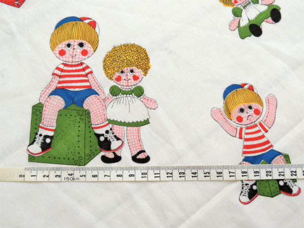 【ぬいぐるみの男の子&女の子】デッドストック・ヴィンテージ・ファブリック/生地 USA
