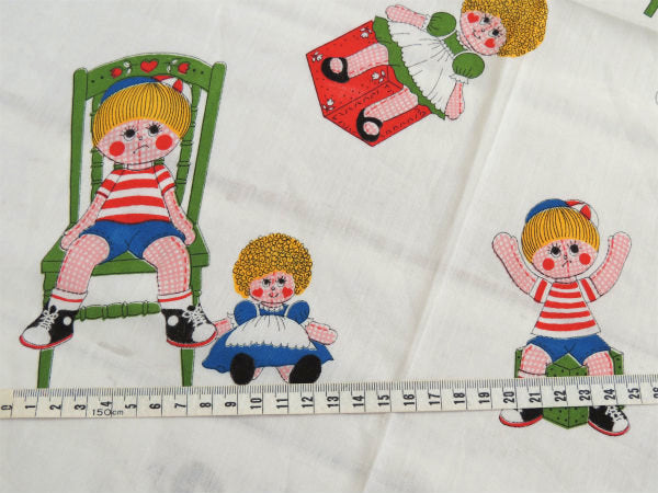 【ぬいぐるみの男の子&女の子】デッドストック・ヴィンテージ・ファブリック/生地 USA