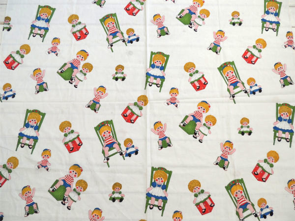 【ぬいぐるみの男の子&女の子】デッドストック・ヴィンテージ・ファブリック/生地 USA