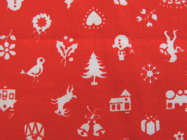 USA・小さなクリスマス柄・デッドストック・ヴィンテージ・ファブリック/生地/はぎれ