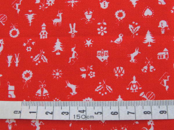 USA・小さなクリスマス柄・デッドストック・ヴィンテージ・ファブリック/生地/はぎれ