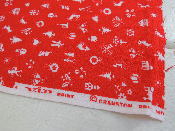 USA・小さなクリスマス柄・デッドストック・ヴィンテージ・ファブリック/生地/はぎれ