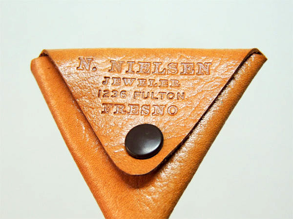 USA カリフォルニア 革製 デッドストック ビンテージ アドバタイジング・レザー・コインケース　キーホルダー 1940's~1950's