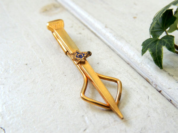 Freemasonry フリーメイソン シンボルマーク 装飾 ヴィンテージ ネクタイピン タイバー ゴールド