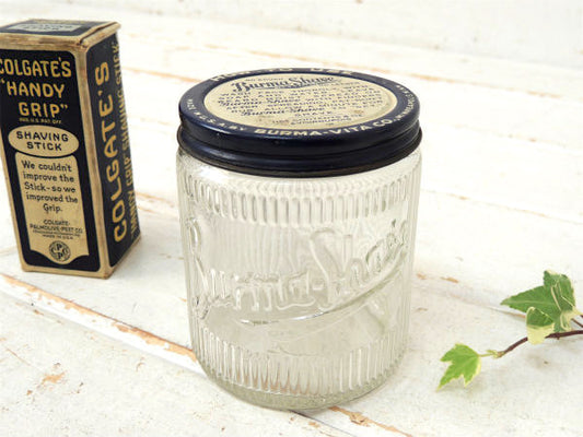 【Burma Sheave】BARBER・床屋・USAヘーゼルアトラス・アンティーク・ガラス容器・瓶