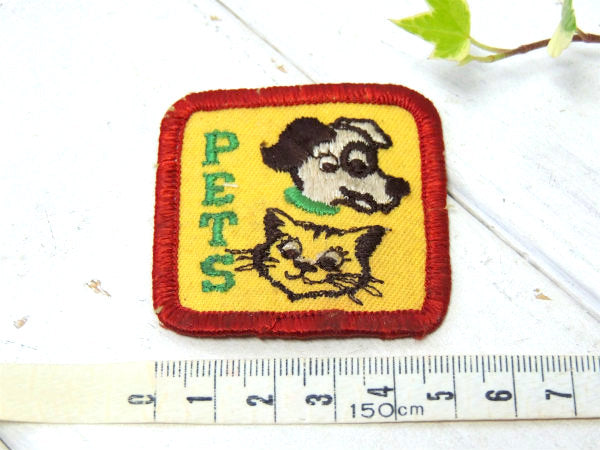 【PETS・ドッグ&キャット】アニマル・ヴィンテージ・刺繍・ワッペン・犬・ネコ柄・パッチ