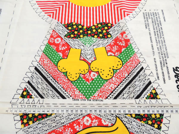 パッチワーク柄・ライオン・ピロードール・デッドストック・ヴィンテージ・パネル生地/ファブリック