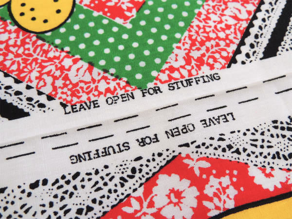 パッチワーク柄・ライオン・ピロードール・デッドストック・ヴィンテージ・パネル生地/ファブリック