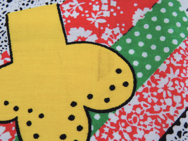 パッチワーク柄・ライオン・ピロードール・デッドストック・ヴィンテージ・パネル生地/ファブリック