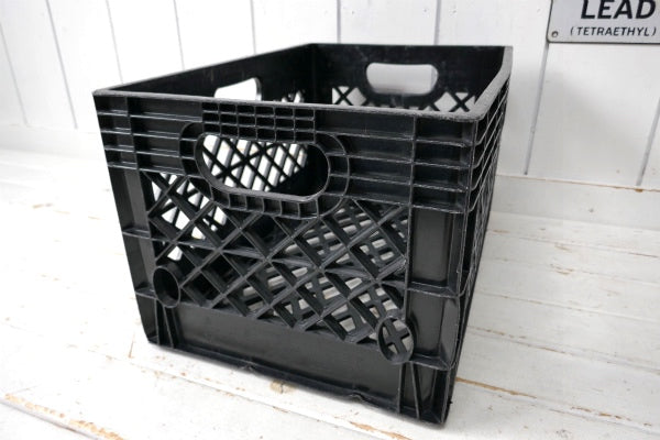 【Dean Foods】ビッグサイズ・ブラック・プラスティック製・ビンテージ・ミルクケース・コンテナ