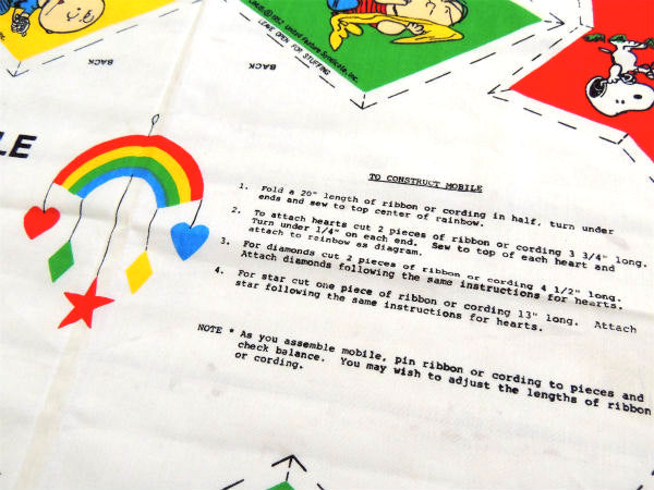 【スヌーピー】ピーナッツの仲間・モビールキット・60'sヴィンテージ・パネル生地/ファブリック