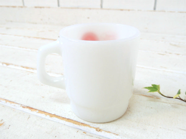 【Fire King】ファイヤーキング・マクドナルド・アドバタイジング・マグカップ・ミルクガラス食器