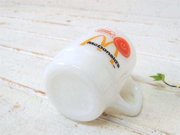 【Fire King】ファイヤーキング・マクドナルド・アドバタイジング・マグカップ・ミルクガラス食器