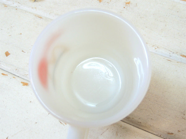 【Fire King】ファイヤーキング・マクドナルド・アドバタイジング・マグカップ・ミルクガラス食器