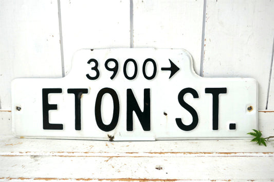 USA 3900→ ETON ST ホーロー ② ヴィンテージ・ストリートサイン・看板・道路標識