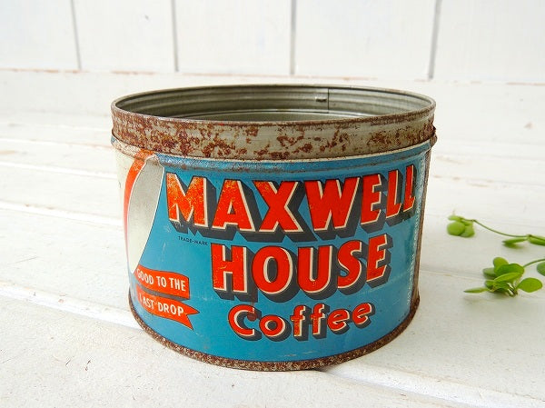 【MAXWELL HOUSE Coffee】ブリキ製・ヴィンテージ・コーヒー缶/ティン缶 USA