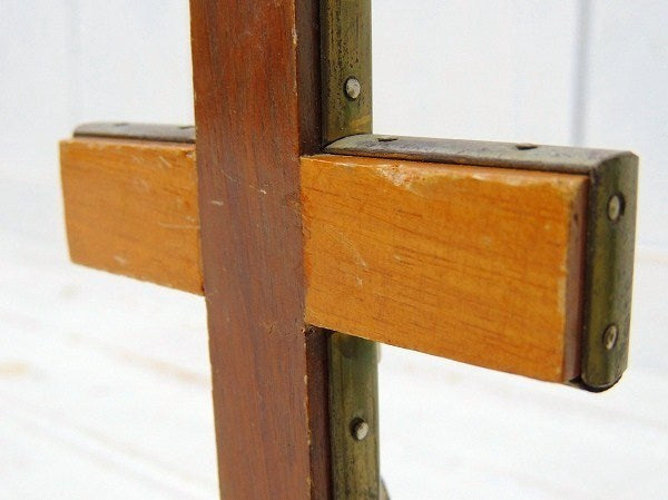 アンティーク・サンタマリア カリフォルニア 木製×大理石 クロス・十字架・キリスト・教会・US