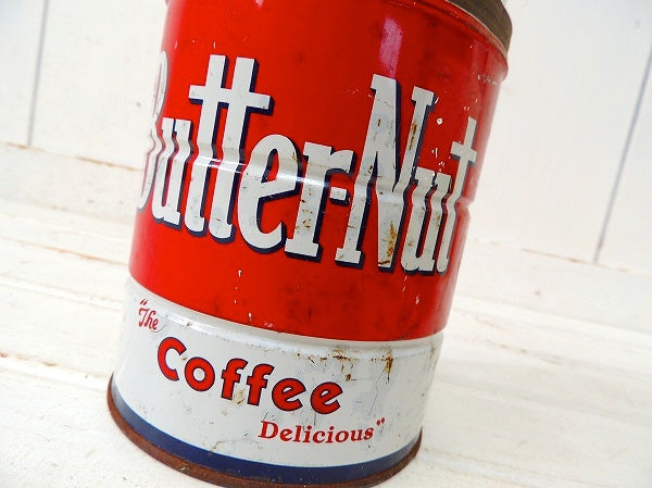 【Butter-Nut Coffee/LA】ブリキ製・ヴィンテージ・コーヒー缶/ガーデニング/USA