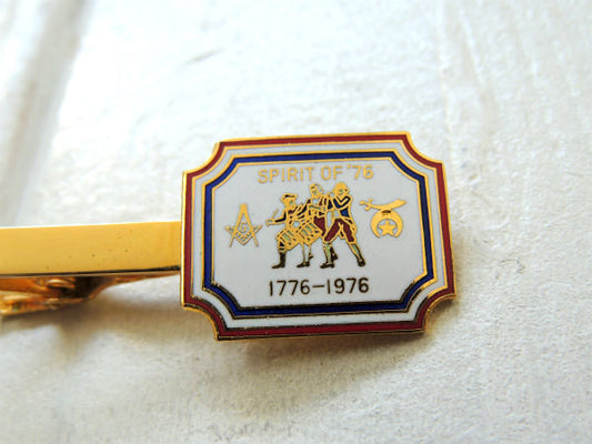 US スプリットオブ 1976 愛国心 フリーメイソン・シンボルマーク・ヴィンテージ・タイピン