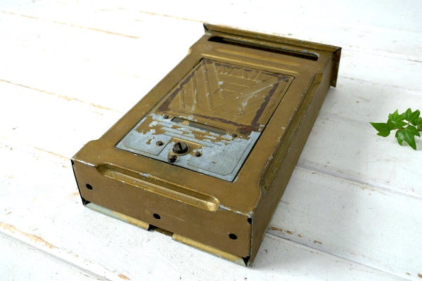 FULTON MAIL ゴールドトーン アール・デコ USA アンティーク メールボックス ポスト