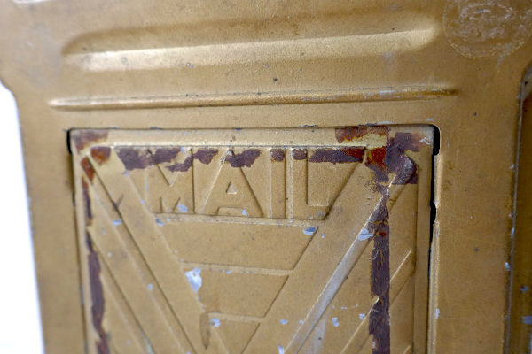 FULTON MAIL ゴールドトーン アール・デコ USA アンティーク メールボックス ポスト