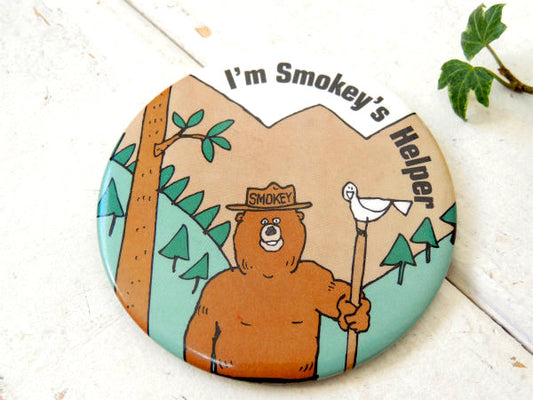 スモーキーベア 熊 森林火災防止 キャラクター ヴィンテージ 缶バッジ ファッション アクセサリー USA