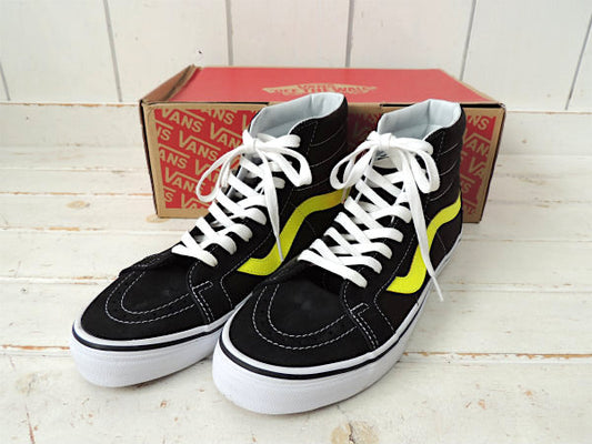 【USバンズ・VANS】Sk8-Hi・NEON LEATHER BLACK/NEON・スニーカー