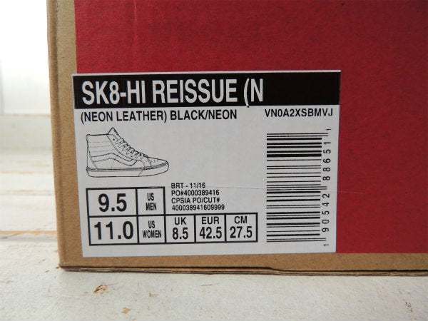 【USバンズ・VANS】Sk8-Hi・NEON LEATHER BLACK/NEON・スニーカー
