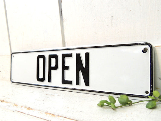 1960~1970y OPEN デッドストック ヴィンテージ オープンサイン 未使用 アルミ製 看板 USA