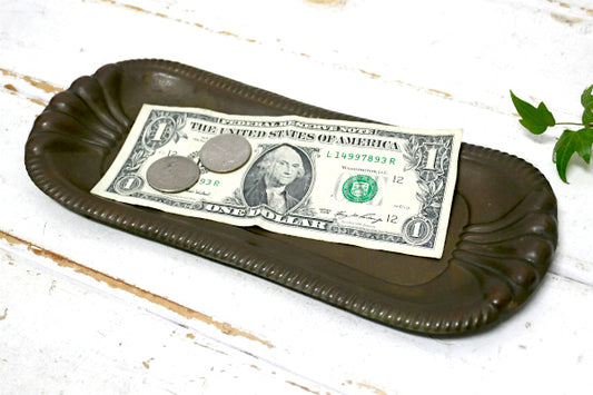 アールヌーヴォー アールデコ 細工 オールド アンティーク トレイ 皿 マネートレイ USA