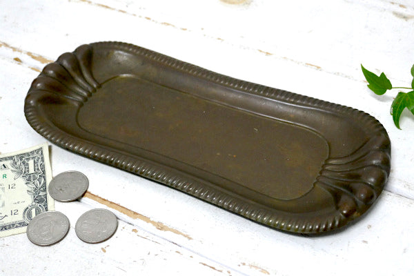 アールヌーヴォー アールデコ 細工 オールド アンティーク トレイ 皿 マネートレイ USA