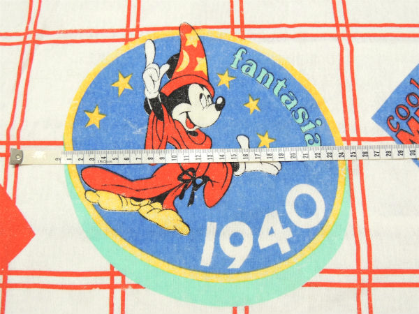 【ミッキーマウス】ファンタジア&蒸気船ウィリー・ヴィンテージ・USEDボックスシーツ/コットン100