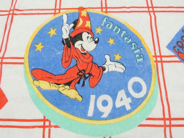 【ミッキーマウス】ファンタジア&蒸気船ウィリー・ヴィンテージ・USEDボックスシーツ/コットン100