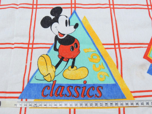 【ミッキーマウス】ファンタジア&蒸気船ウィリー・ヴィンテージ・USEDボックスシーツ/コットン100