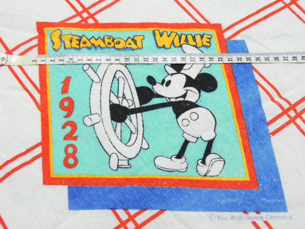 【ミッキーマウス】ファンタジア&蒸気船ウィリー・ヴィンテージ・USEDボックスシーツ/コットン100