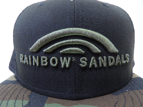 【RAINBOW SANDALS】ニューエラ×レインボーサンダル・迷彩色・キャップ+ステッカー