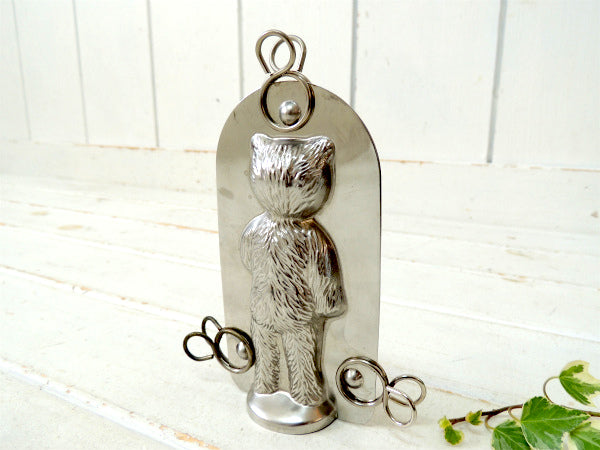 クリスマスツリー・テディベア型のティン製・アンティーク・チョコレートモールド・キャンドル&菓子型