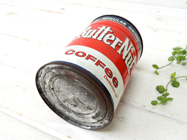 フレッシュ・バターナッツ Coffee ブリキ製・ヴィンテージ・コーヒー缶 店内装飾 US