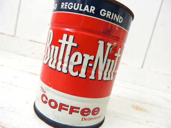 フレッシュ・バターナッツ Coffee ブリキ製・ヴィンテージ・コーヒー缶 店内装飾 US