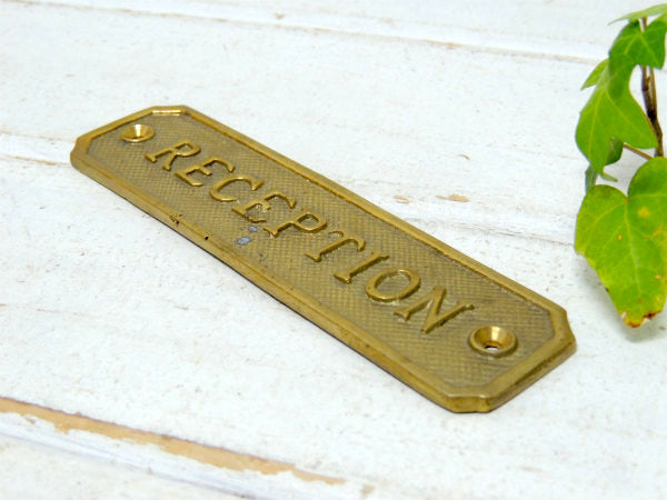 RECEPTION 船内プレート 真鍮製・アンティーク・サインプレート・看板・USA 応接室・待合室